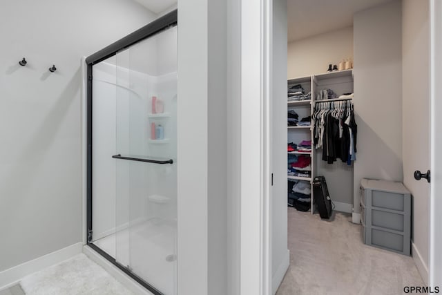 bathroom featuring walk in shower