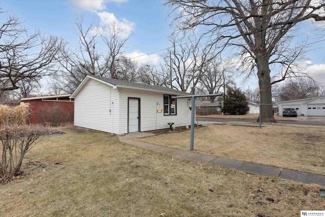 exterior space with a lawn