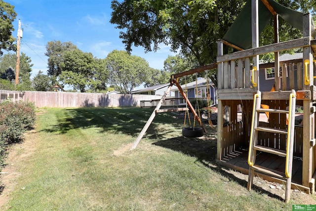 view of yard featuring a playground