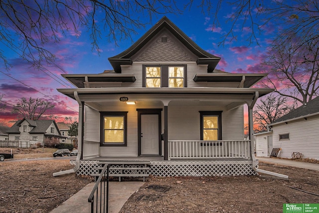 view of front of house with covered porch