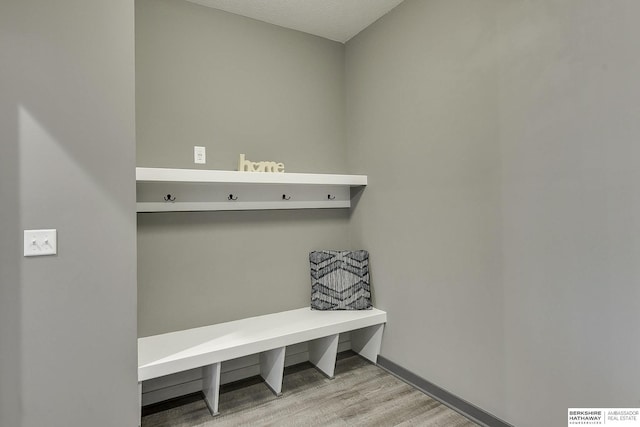 mudroom featuring light hardwood / wood-style flooring