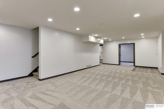 interior space with light colored carpet