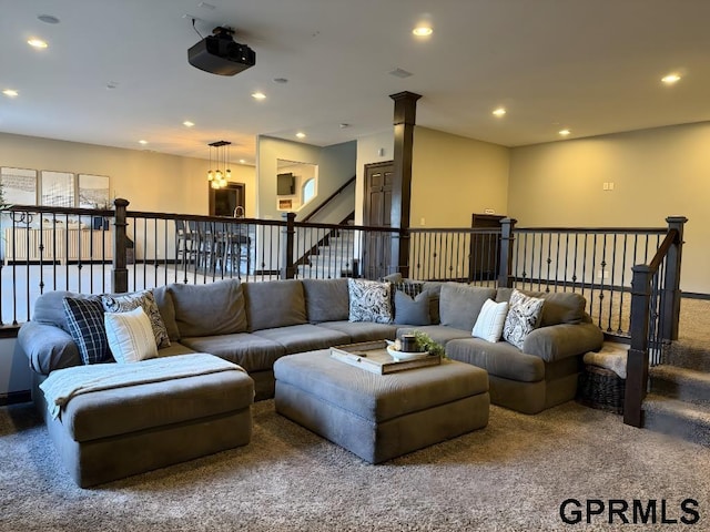 view of carpeted living room