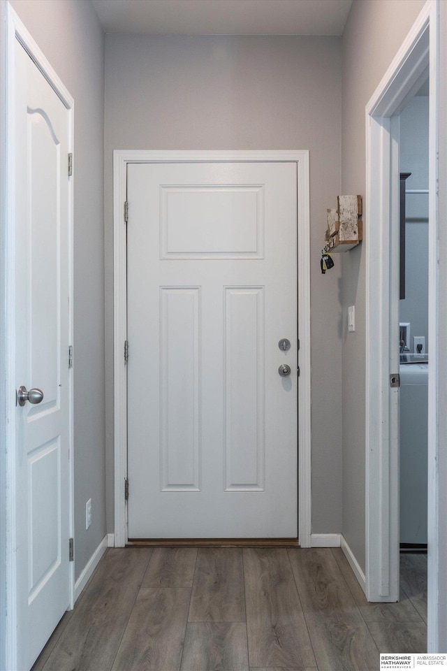 entryway featuring hardwood / wood-style floors