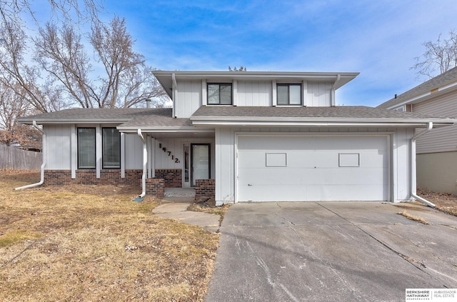 view of front of home with a garage