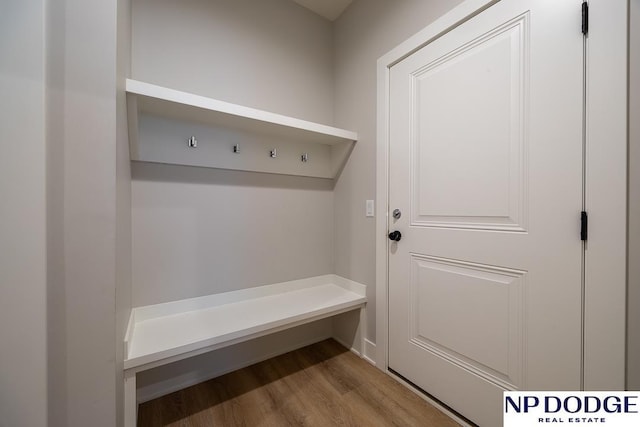 mudroom with light wood-type flooring