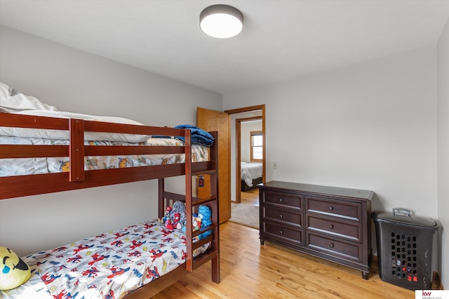 bedroom featuring light wood-type flooring