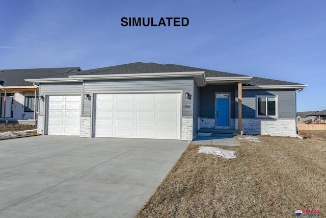 view of front of property featuring a garage