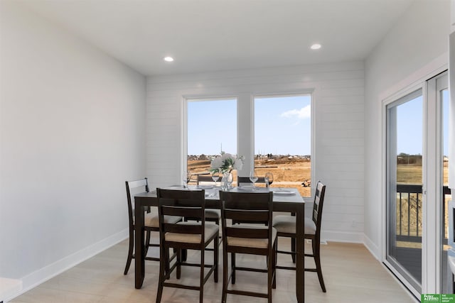 dining area featuring light hardwood / wood-style flooring