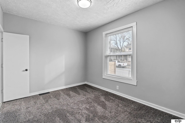 spare room with carpet floors and a textured ceiling