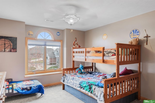 view of carpeted bedroom