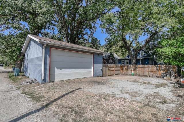 view of garage