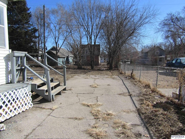 view of yard featuring fence