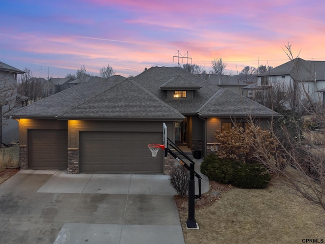 view of front of home featuring a garage