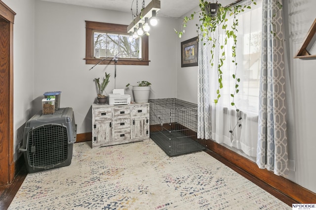 foyer entrance featuring dark hardwood / wood-style floors