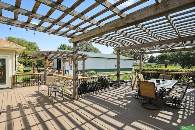 deck with a pergola