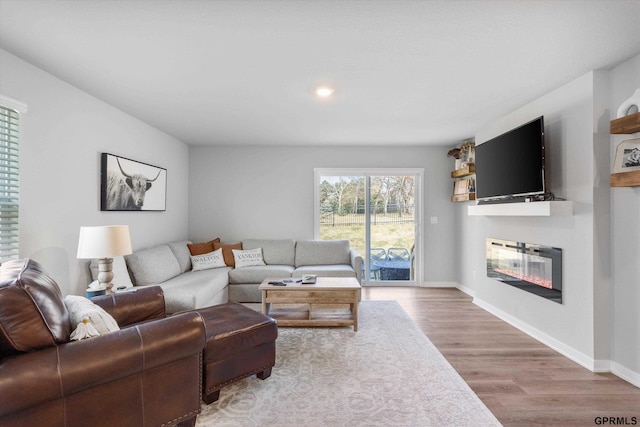 living room featuring light hardwood / wood-style floors