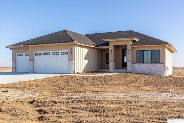 view of front of home with a garage