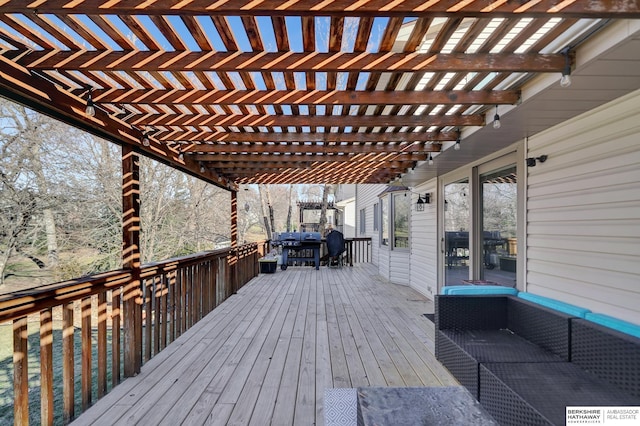 deck with a pergola