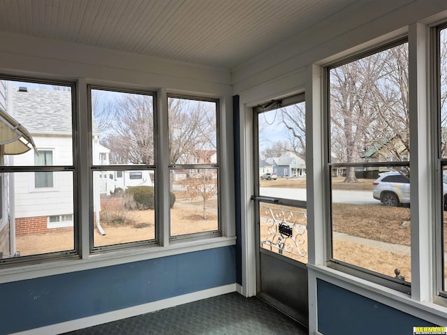 view of unfurnished sunroom