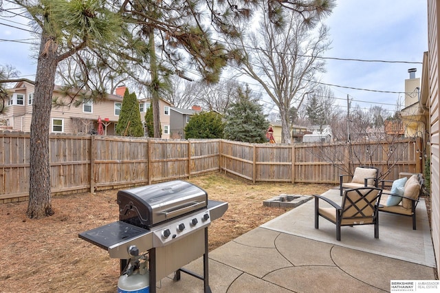 view of patio featuring area for grilling