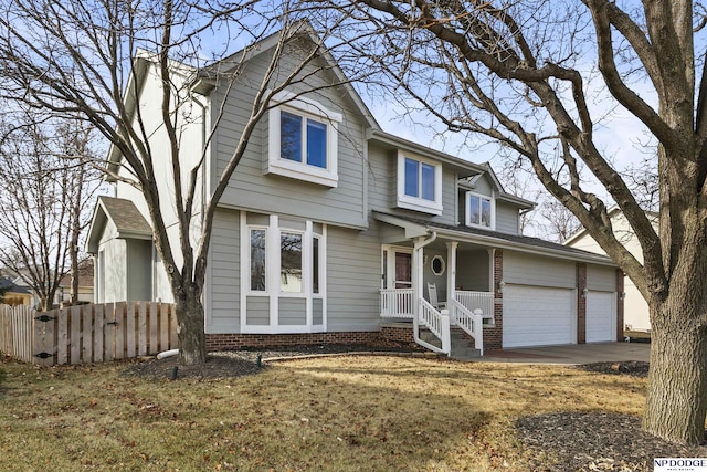 view of property featuring a garage