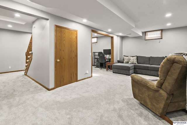 view of carpeted living room