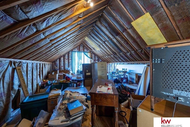 view of unfinished attic