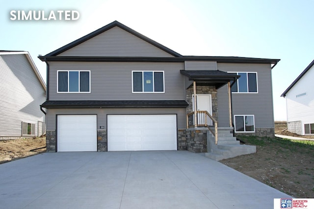 view of front of home with a garage