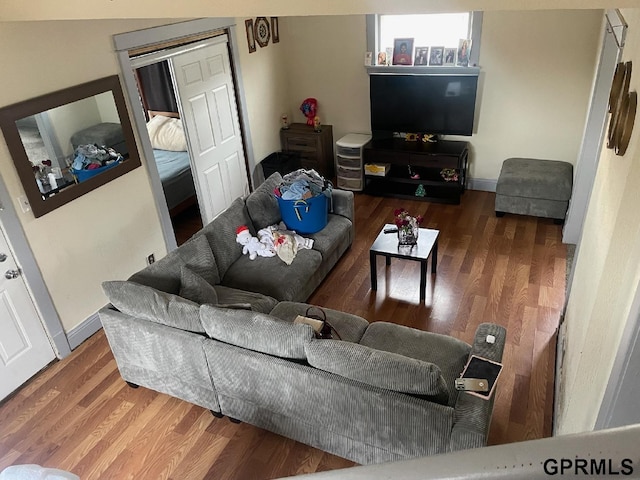 living room featuring hardwood / wood-style flooring