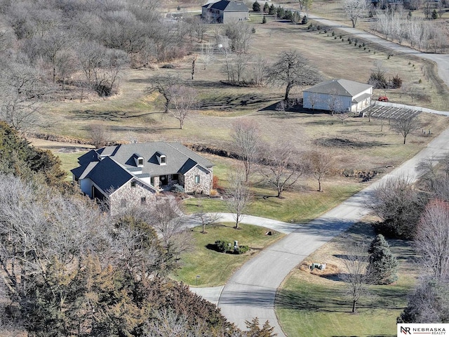 bird's eye view featuring a rural view