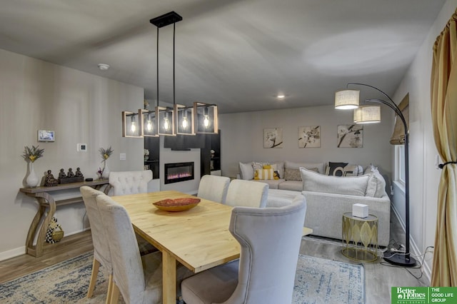 dining area featuring light hardwood / wood-style flooring