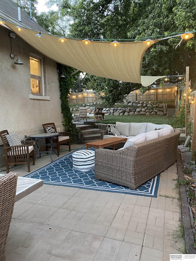 view of patio with outdoor lounge area