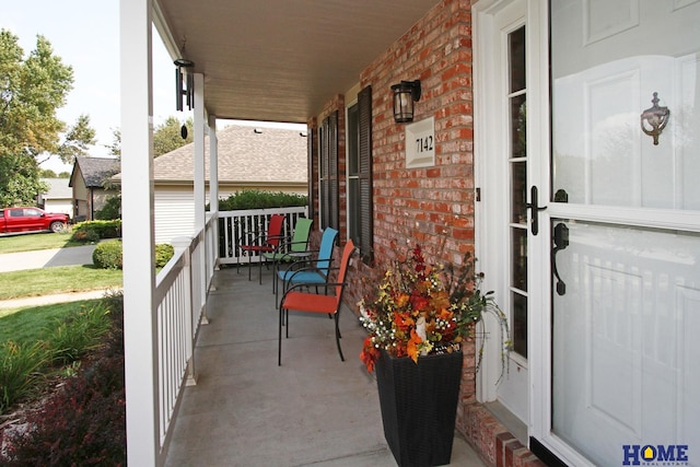 exterior space featuring covered porch