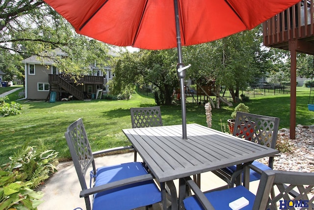 view of patio / terrace featuring a wooden deck