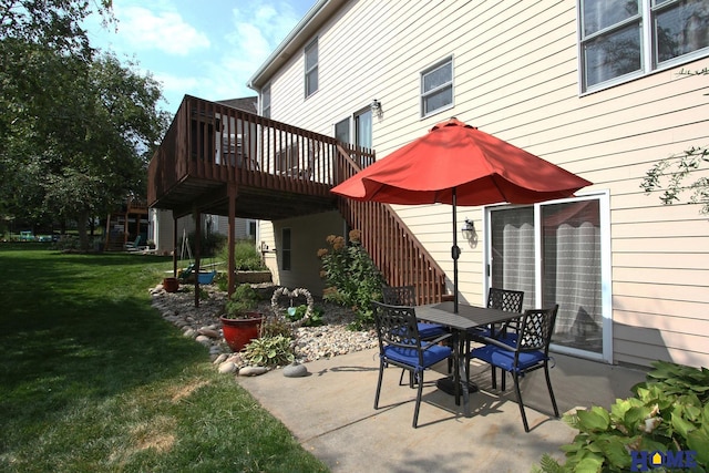 view of patio featuring a wooden deck