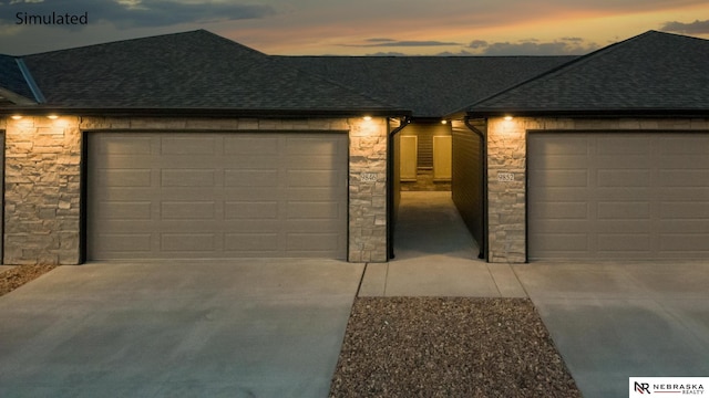 view of front of property featuring a garage