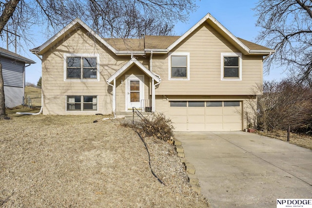 split foyer home with a garage