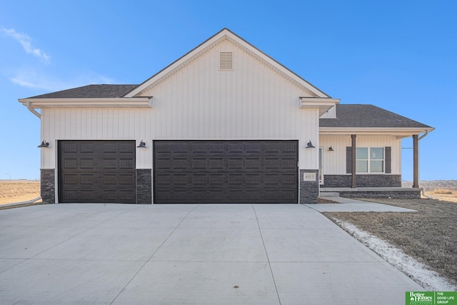 view of front of home with a garage