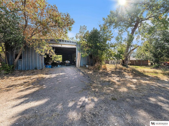 exterior space with an outdoor structure