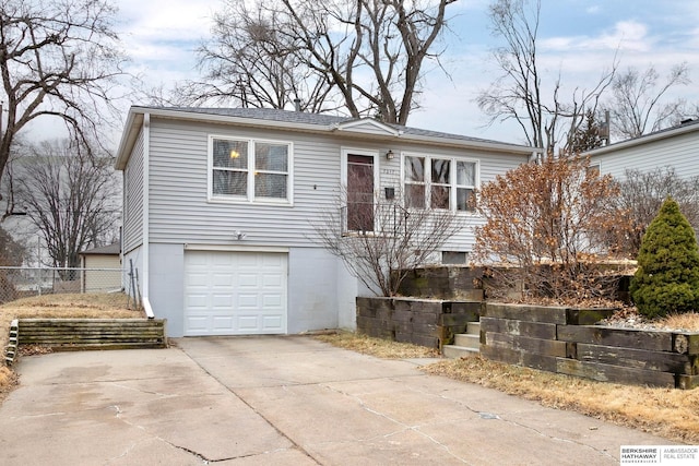 view of front of house with a garage