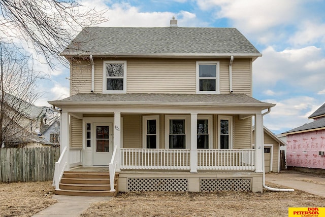 view of front facade with covered porch