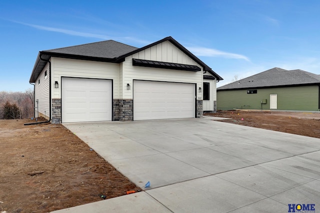 view of front of home with a garage