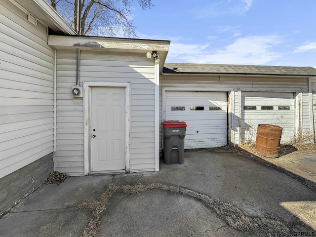 view of garage