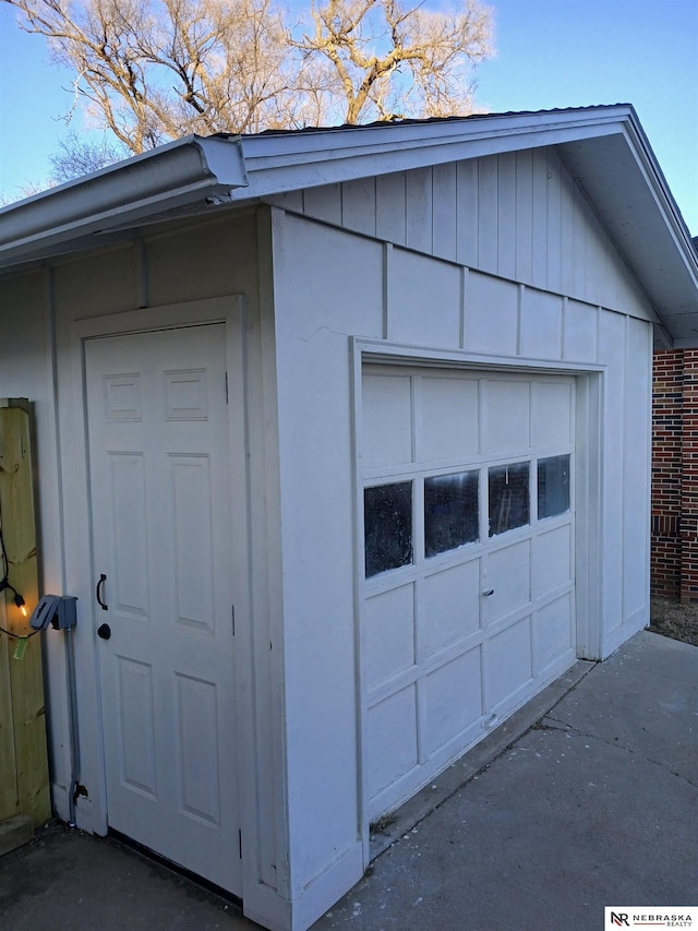 view of garage