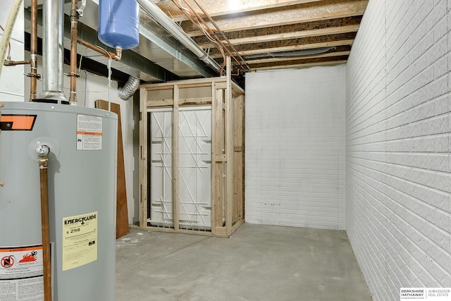 basement with water heater