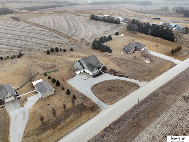 aerial view featuring a rural view