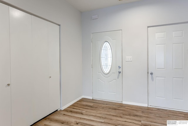 foyer featuring light wood-type flooring