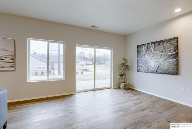 empty room featuring light wood-type flooring