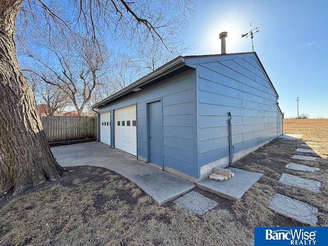 view of garage